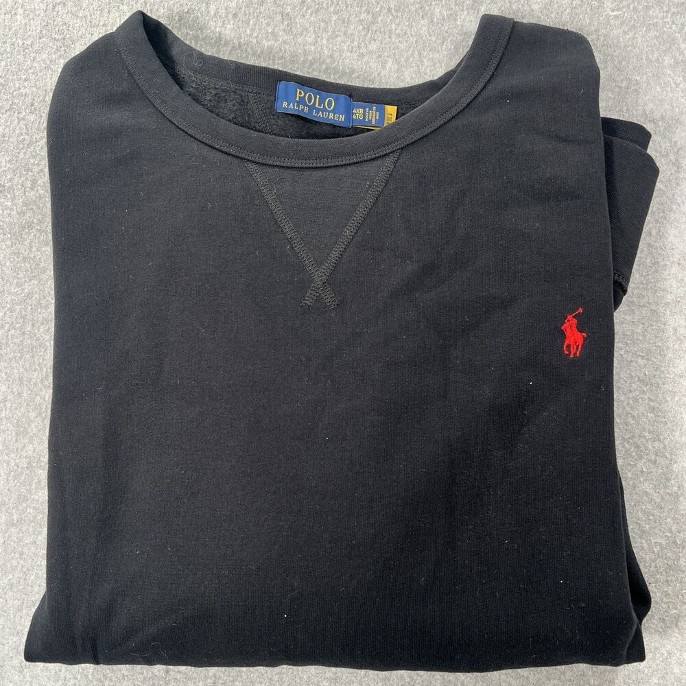 Men’s Polo Ralph Lauren Big & Tall Fleece Sweatshirt 4XB Black Basic relaxed
